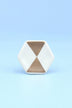 Alma Hive Golden Glow Hexagon Ceramic Cabinet Knob — close-up view, G Decor