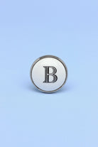Personalised Alphabet Monogram White Ceramic Cabinet Knob — close-up view, G Decor
