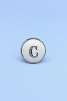 Personalised Alphabet Monogram White Ceramic Cabinet Knob — lifestyle view, G Decor