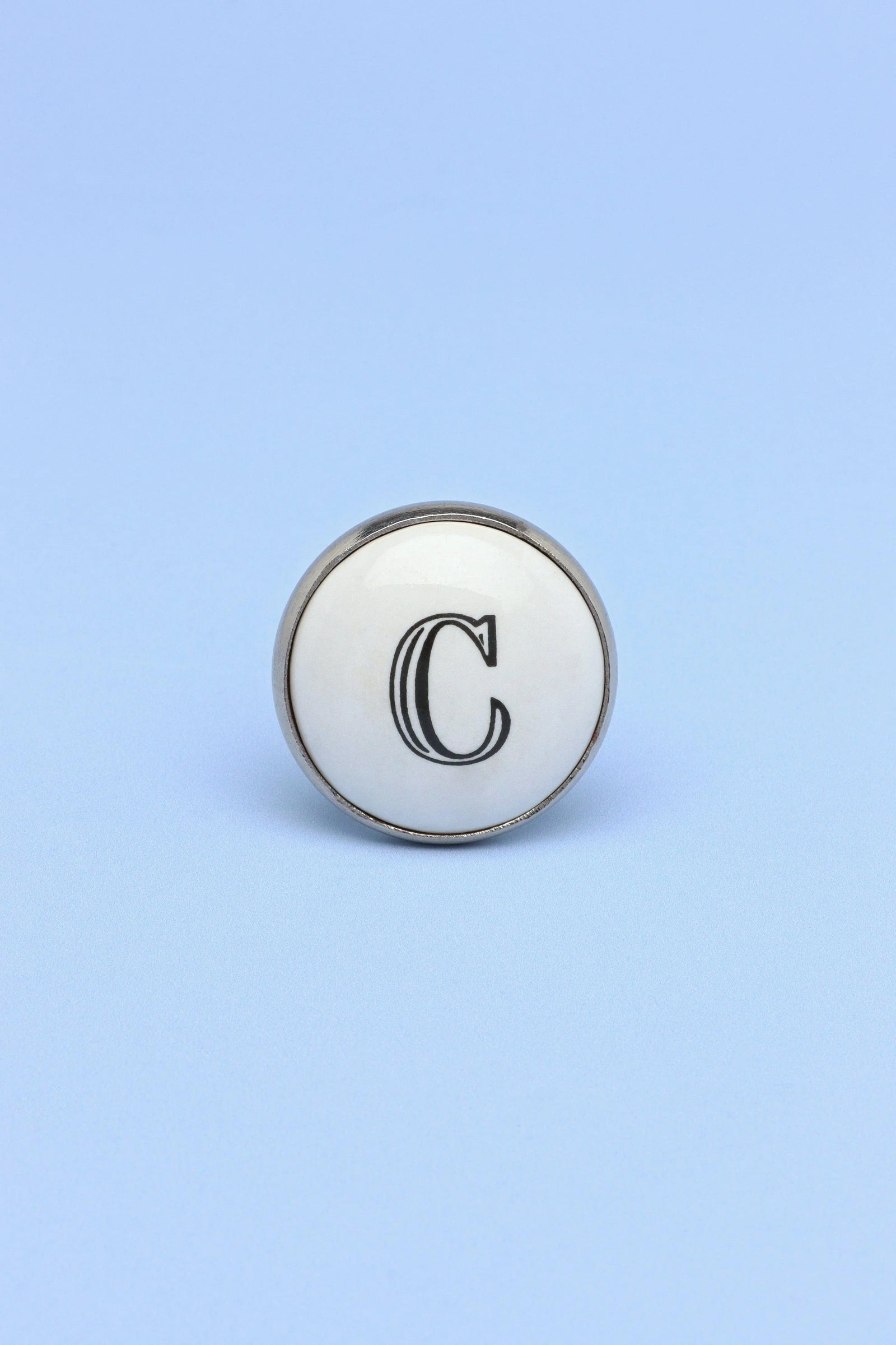 Personalised Alphabet Monogram White Ceramic Cabinet Knob — lifestyle view, G Decor