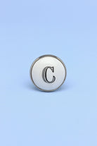 Alphabet Monogram White Ceramic Door Knob, Handle - G Decor