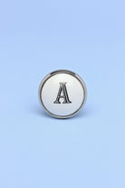 Alphabet Monogram White Ceramic Door Knob, Handle - G Decor