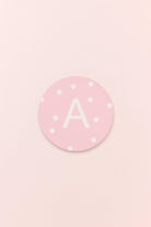 Alphabet Personalized Initials Ceramic White Polka Dot Anti Slip Cork Base Mug Cup Coaster - G Decor