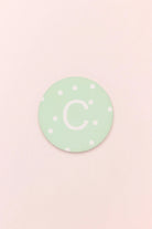 Personalised White Polka Dot Monogram Ceramic Coaster with Cork Base — view 5, G Decor