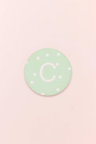 Alphabet Personalized Initials Ceramic White Polka Dot Anti Slip Cork Base Mug Cup Coaster - G Decor