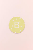 Alphabet Personalized Initials Ceramic White Polka Dot Anti Slip Cork Base Mug Cup Coaster - G Decor