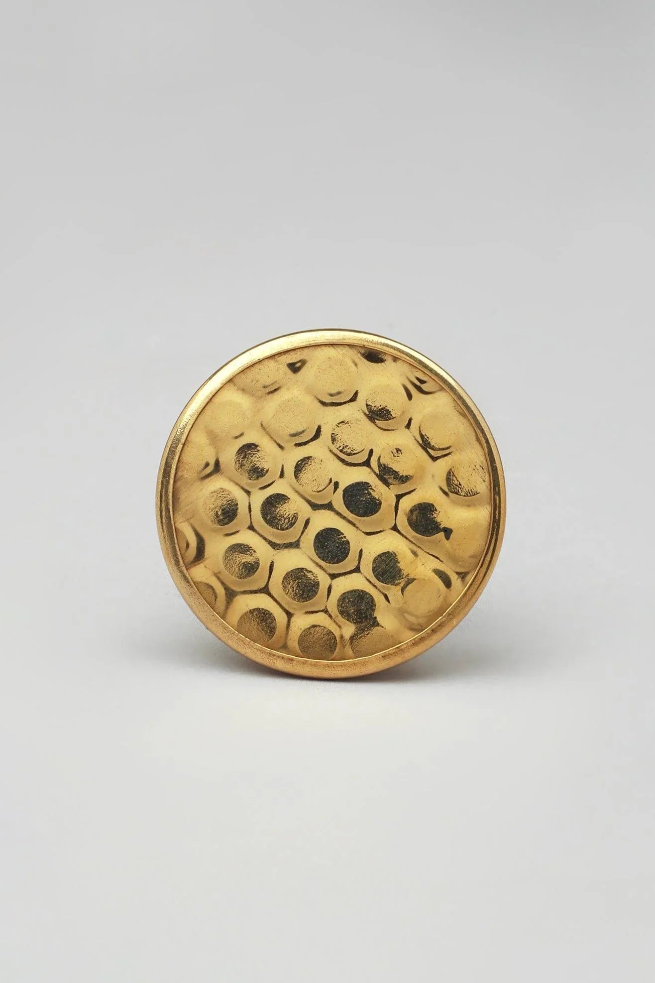 Antique Brass Honeywax Round Cabinet Pull Knob — view 5, G Decor