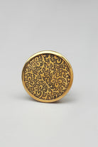 Antique Brass Honeywax Round Pull Knobs with Intricate Detailing - G Decor