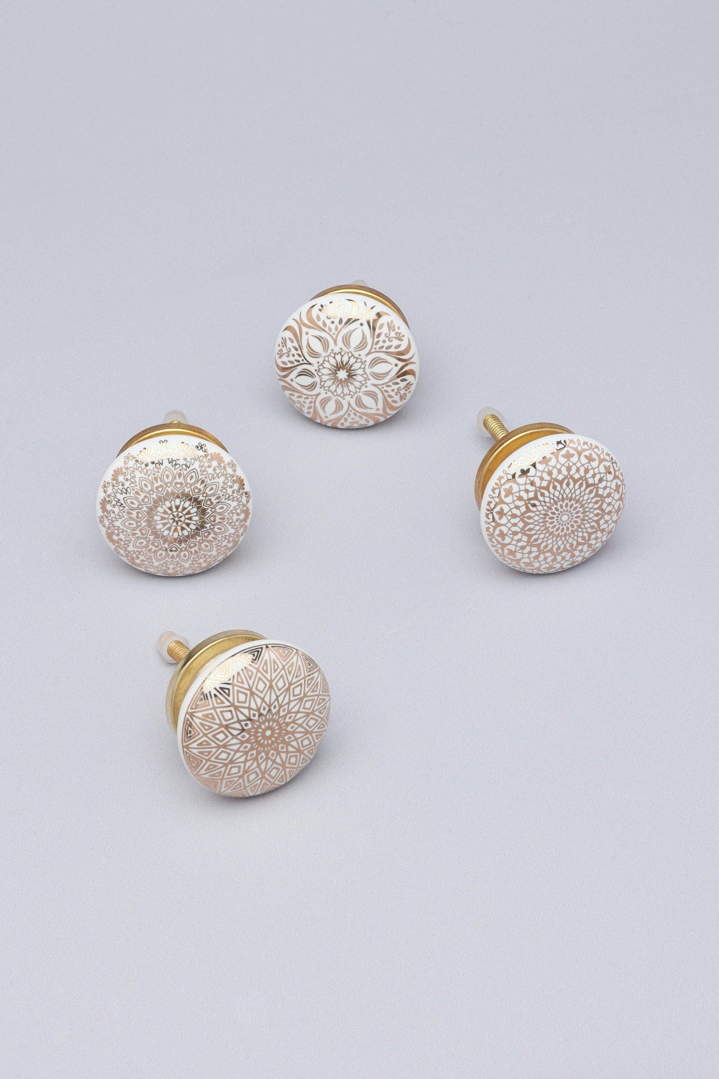 Bouton de porte élégant en céramique doré Aristocracy