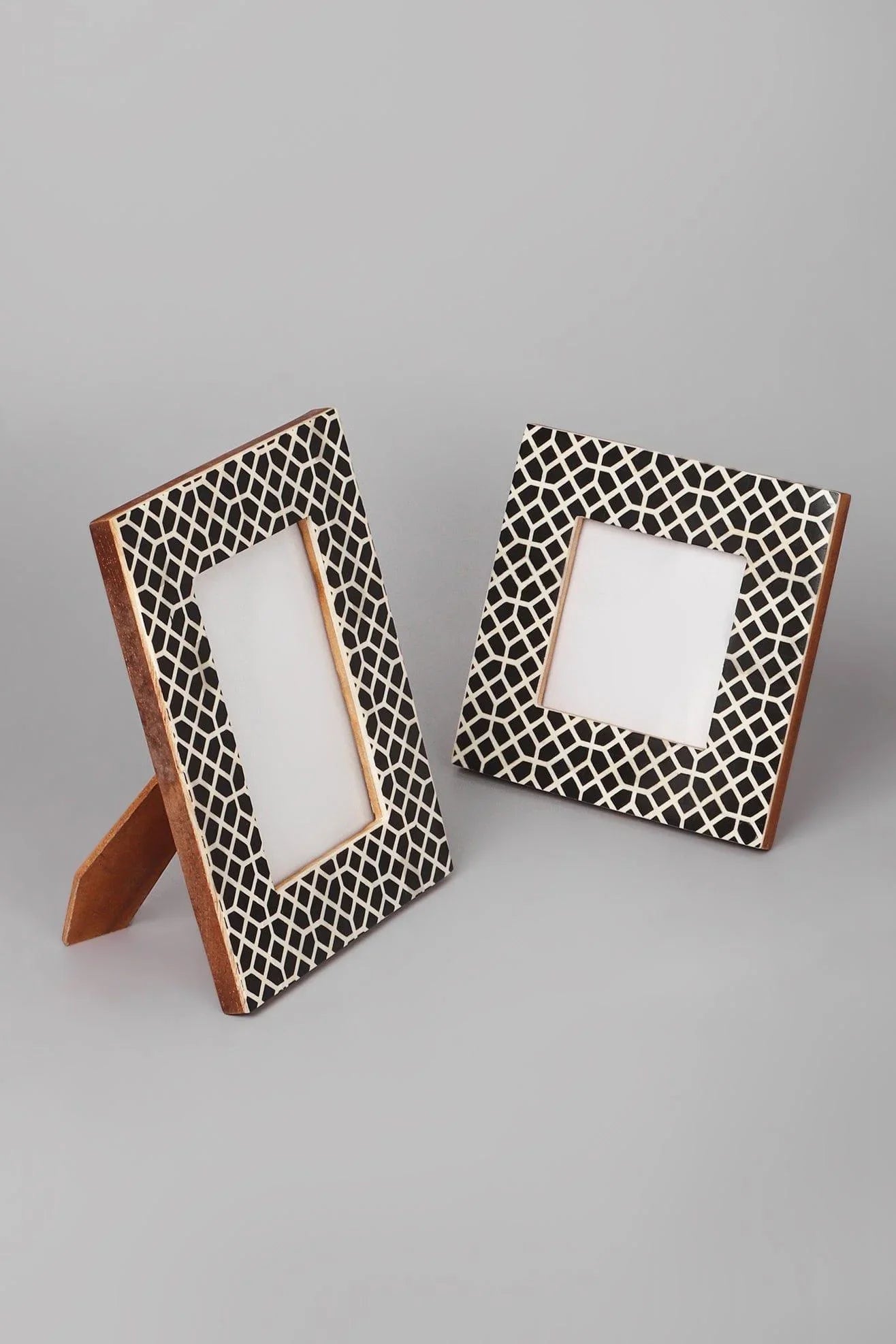 Black Lace Snake Skin Photo Frame — close-up view, G Decor