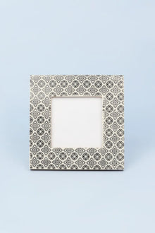 Boho Black Floral Rustic Photo Frame
