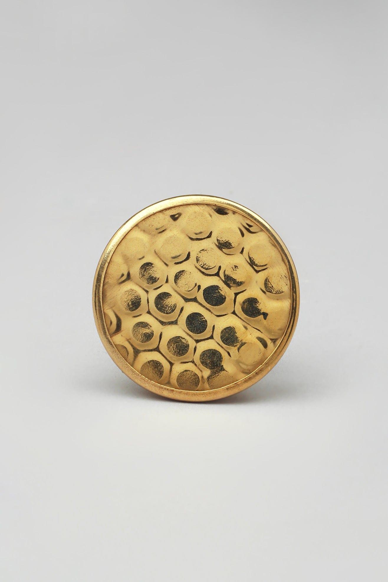 G Decor Door Knobs & Handles Gold / Honeywax Brass Honeywax Round Circular Detailed Pull Knobs