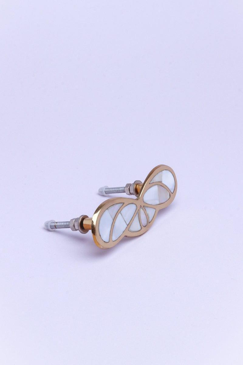 Butterfly Pearl Gold Brass Cupboard Handles - G Decor