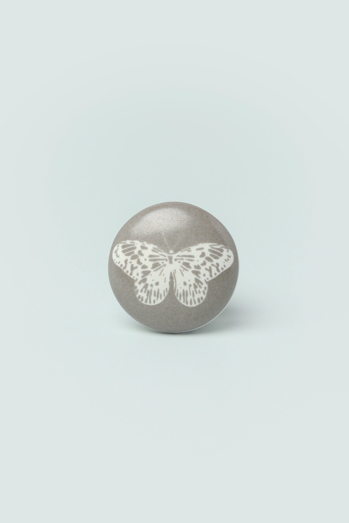 Gdecorstore Door Knobs & Handles White / Grey Butterfly Stamp Ceramic Door Knobs by G Decor