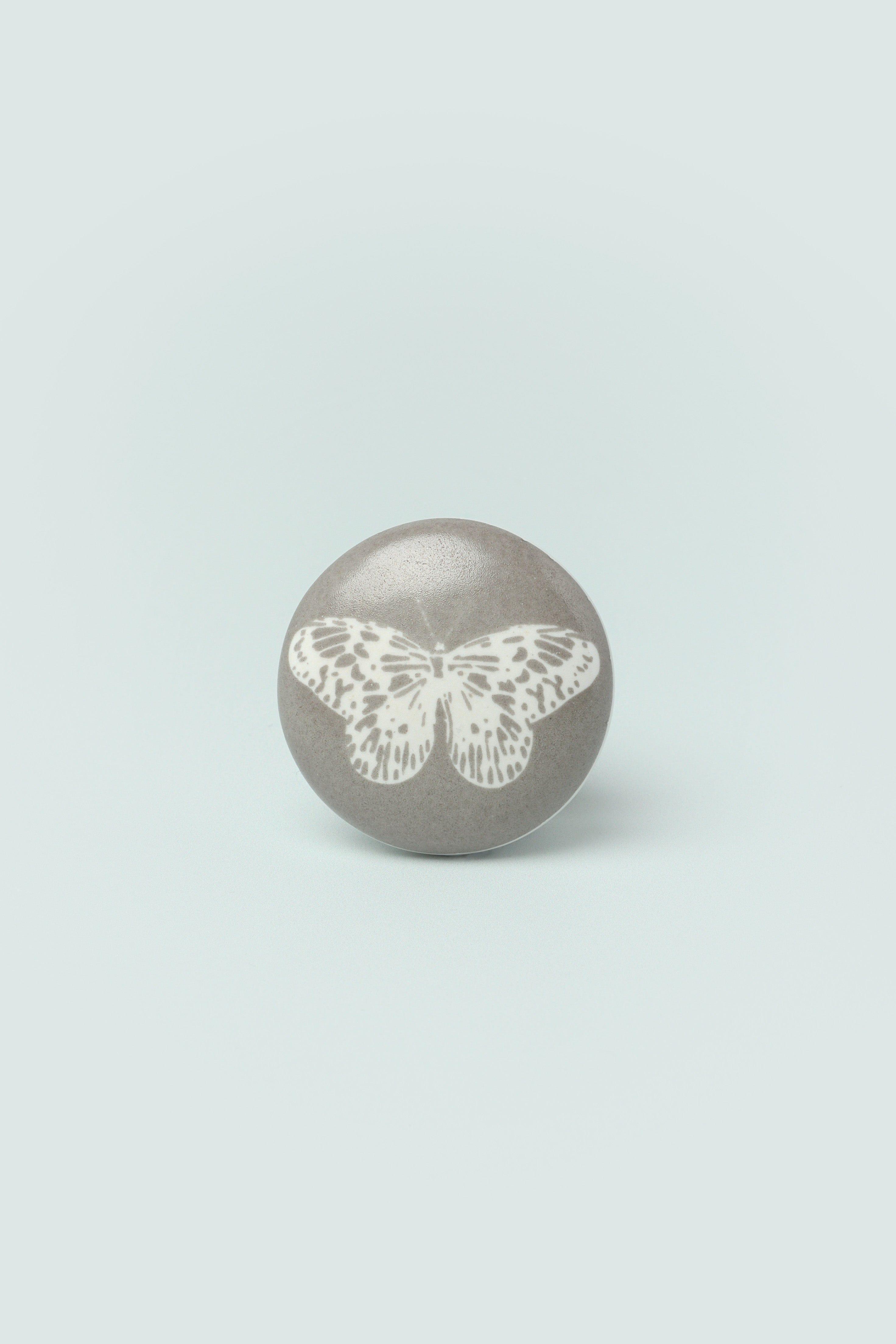 Butterfly Stamp Porcelain Drawer & Door Knob - G Decor