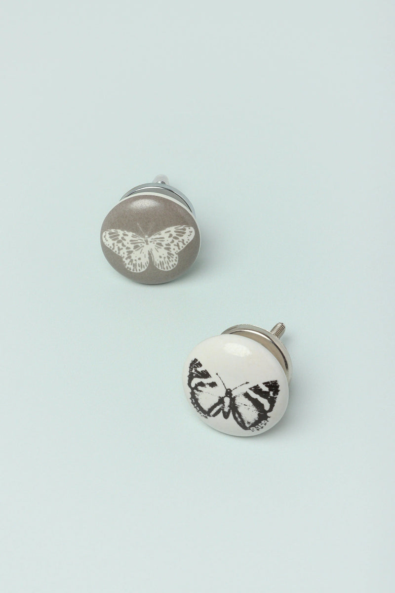 Butterfly Stamp Ceramic Cabinet Knob