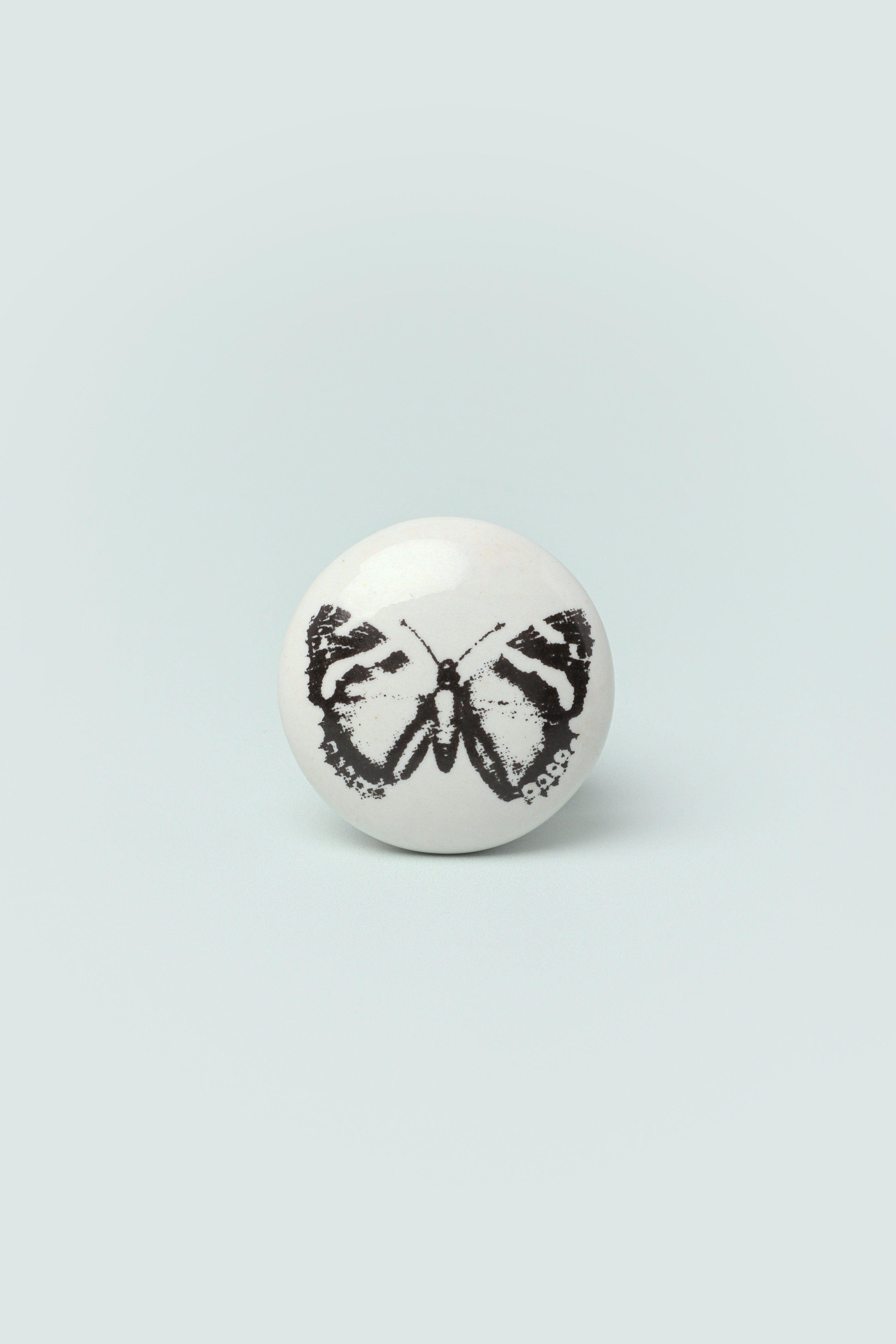 Butterfly Stamp Porcelain Drawer & Door Knob - G Decor