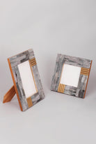 Cadre Doré Handcrafted Horn Bone & Brass Photo Frame Gray Picture Display - G Decor