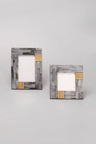 Cadre Doré Bone and Brass Photo Frame in Grey — alternate view, G Decor