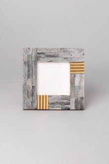 Cadre Doré Bone and Brass Photo Frame in Grey
