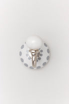 Cambridge Studio Patterned Ceramic Wall Hook with Chrome — close-up view, G Decor