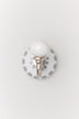 Cambridge Studio Patterned Ceramic Wall Hook with Chrome — close-up view, G Decor