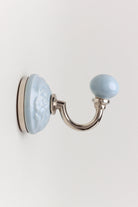 Cambridge grey ceramic wall hook detail with chrome back plate — G Decor