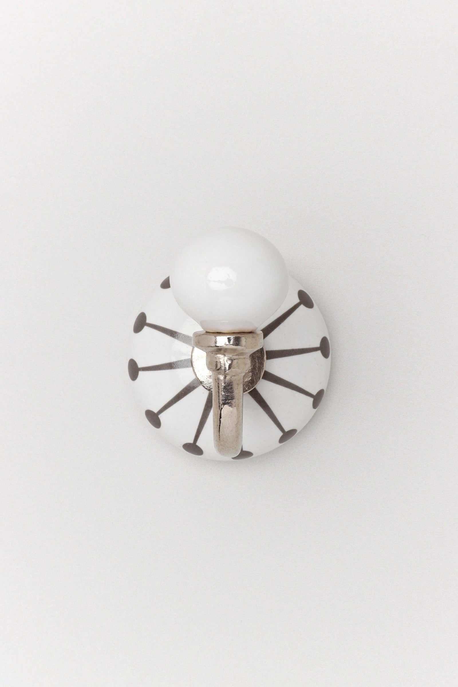 Cambridge Studio Patterned Ceramic Wall Hook with Chrome — view 5, G Decor