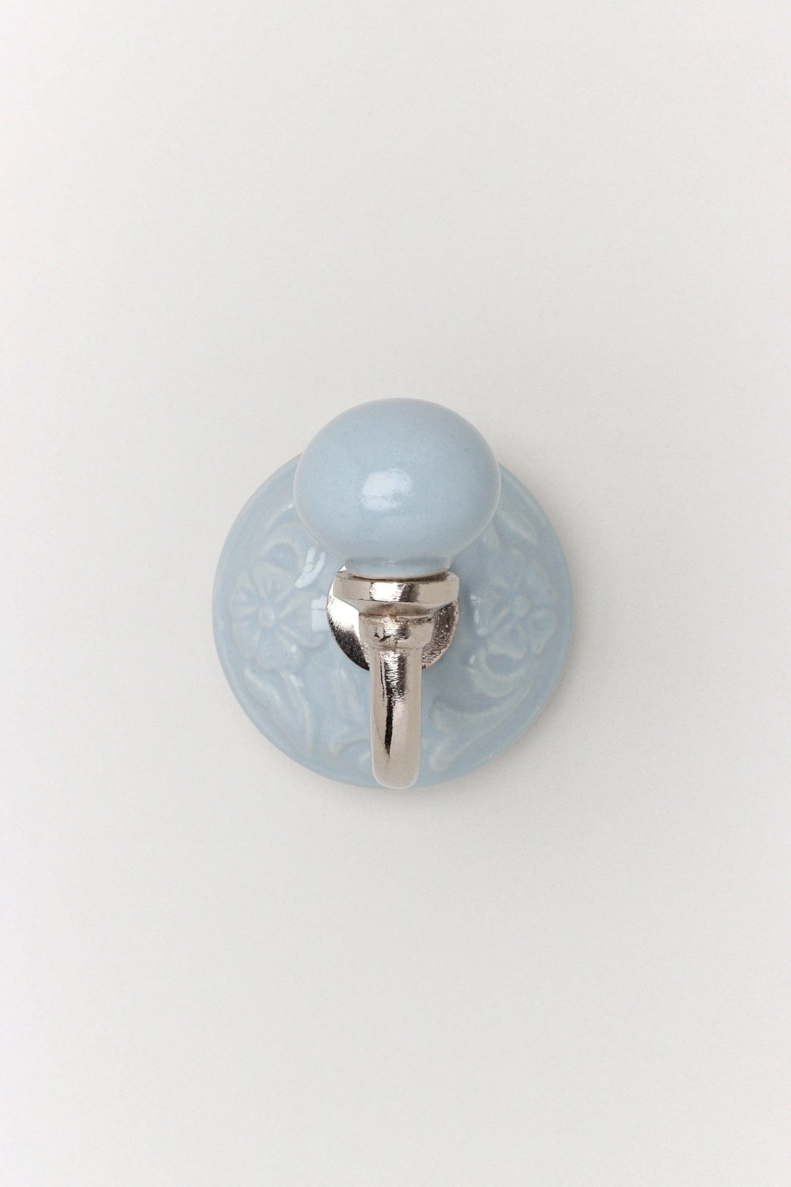 Cambridge Studio Patterned Ceramic Wall Hook with Chrome — lifestyle view, G Decor