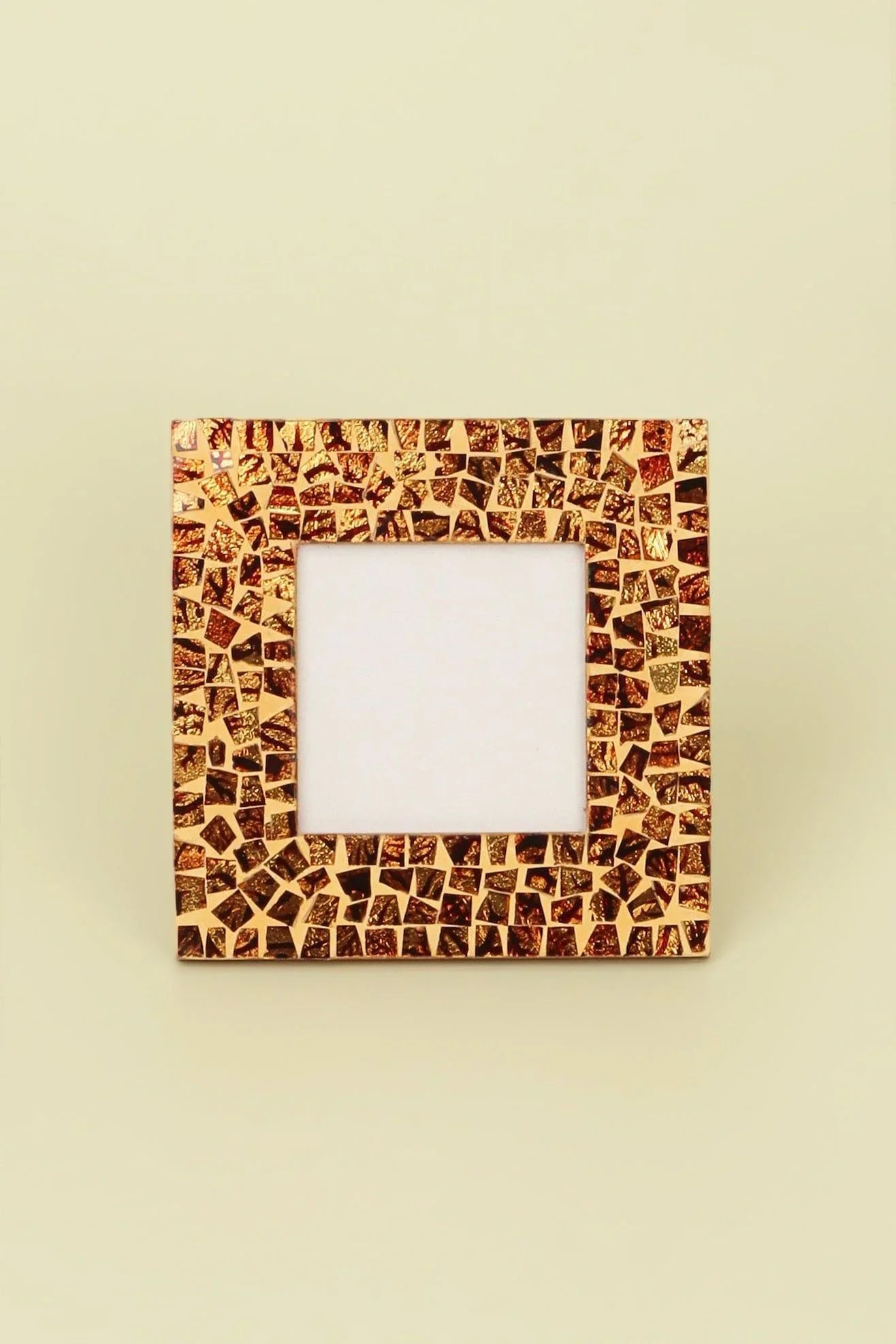 Canyon Glass Mosaic Photo Frame in Rustic Earth — lifestyle view, G Decor