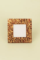 Canyon Glass Mosaic Photo Frame in Rustic Earth — lifestyle view, G Decor