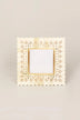 Carpathian Bone Inlay Photo Frame in Brass and Floral — lifestyle view, G Decor