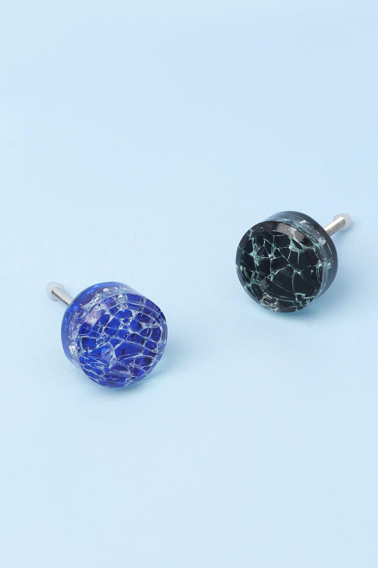 Cascadia Aurora Crystal Crackle Mirror Glass Pull Knob Dark Edition - G Decor