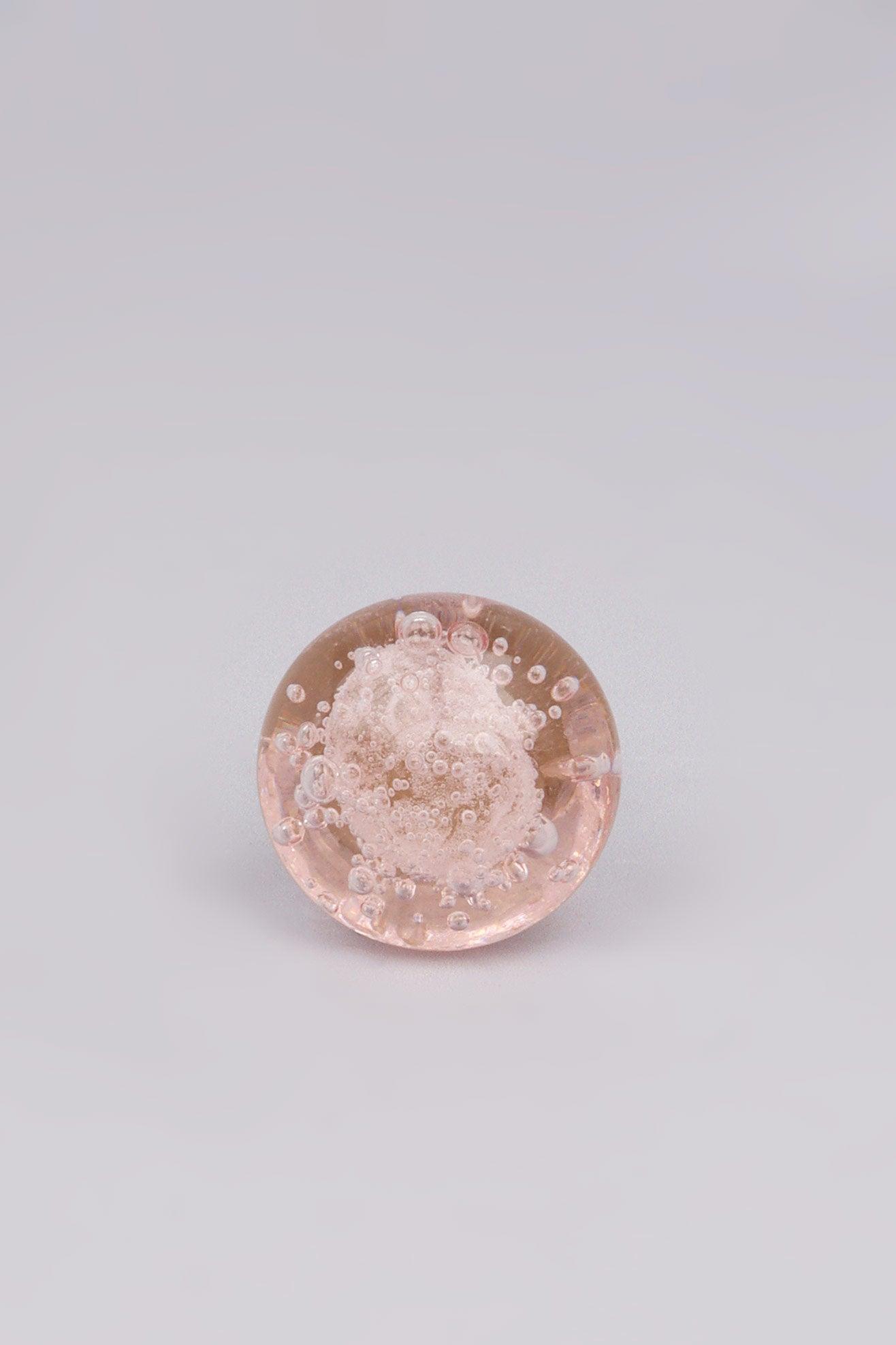 Caspian Bubbles Clear Round Glass Cabinet Pull Knob - G Decor