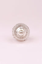 Celestia Swirl Mercury Glass Silver Chrome Door Knob Handle - G Decor