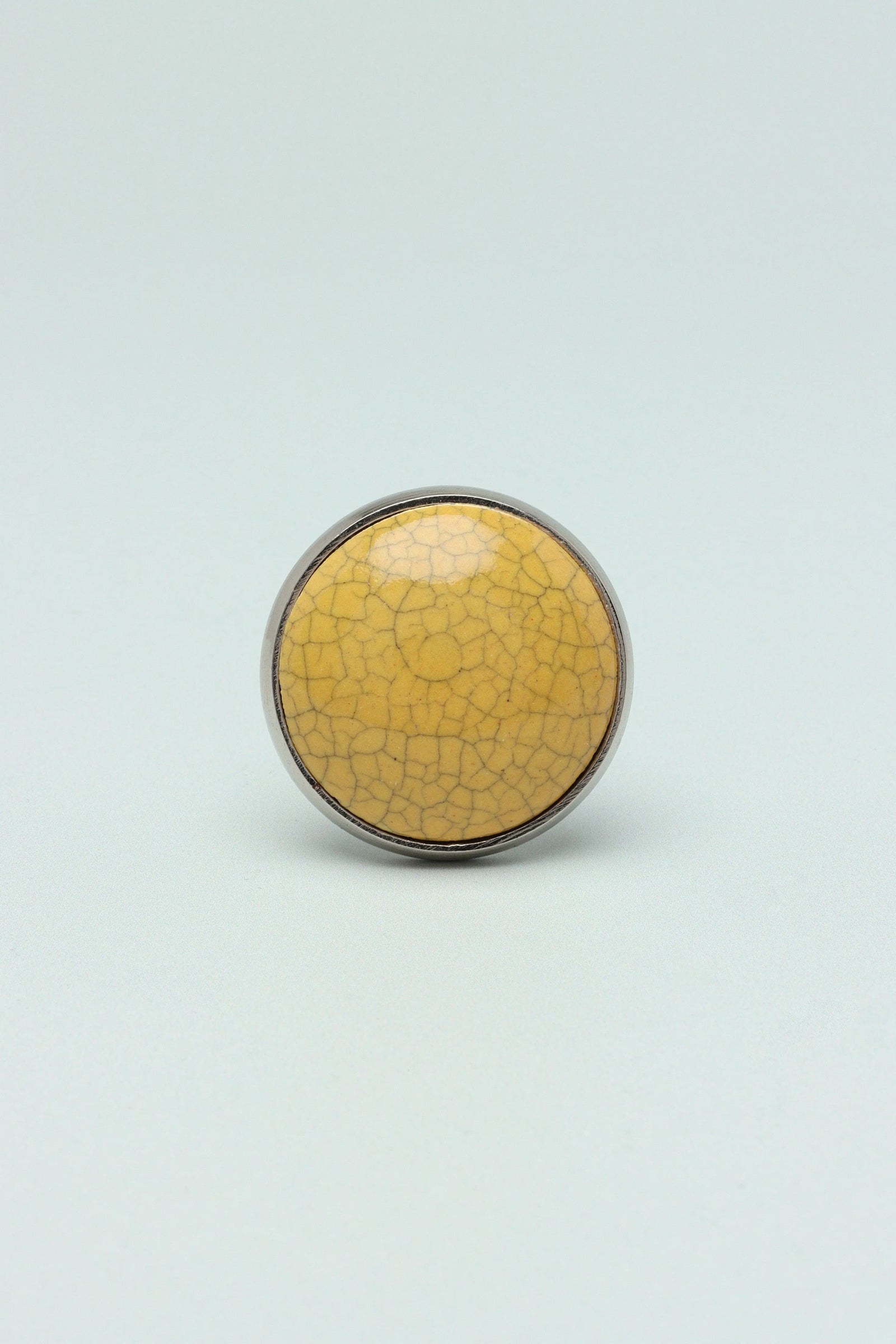 Charming Colour Crackle Ceramic Cabinet Knob with Chrome Base — alternate view, G Decor