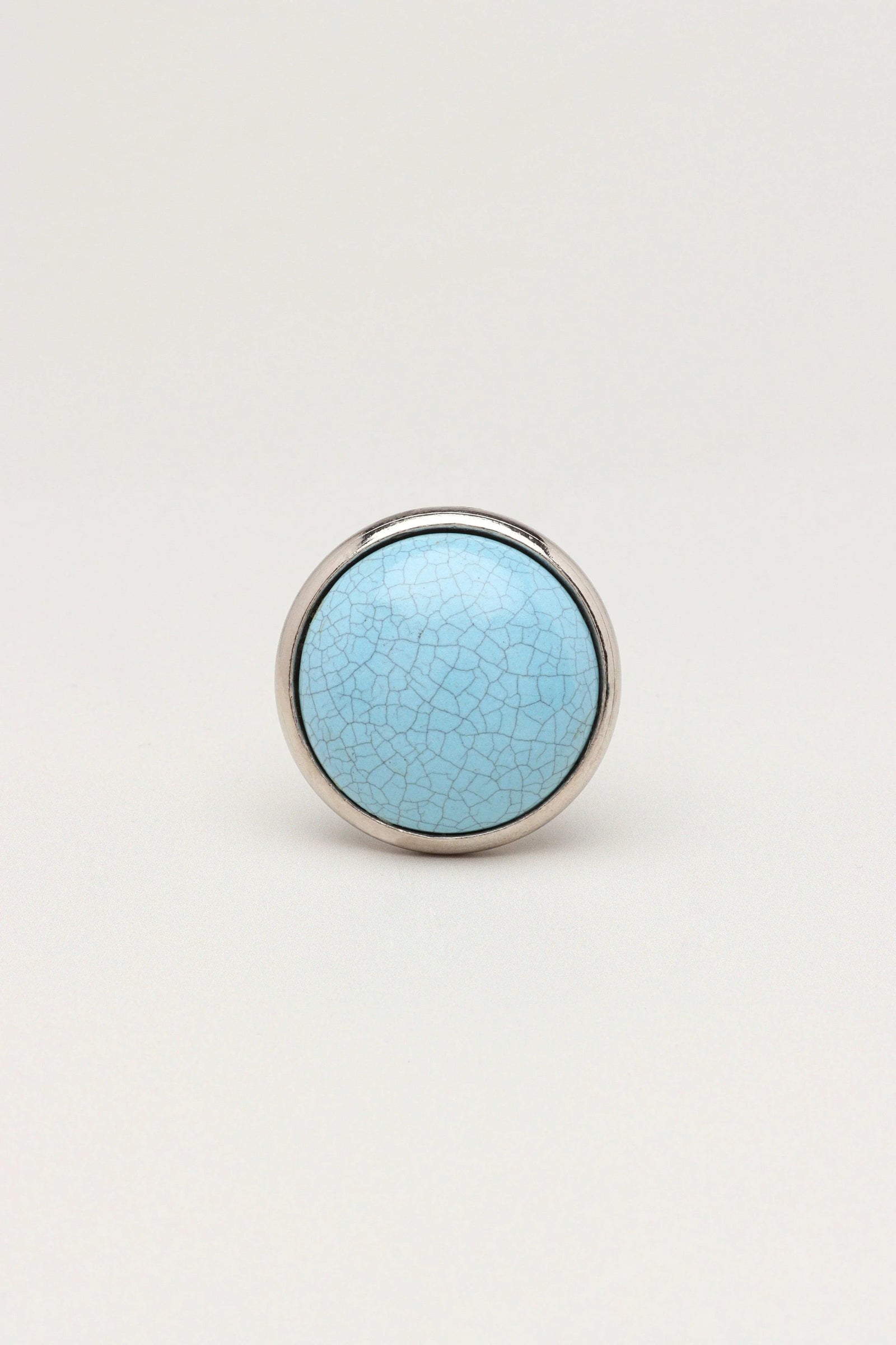 Charming Crackle Ceramic Cabinet Knob with Chrome Base — view 5, G Decor