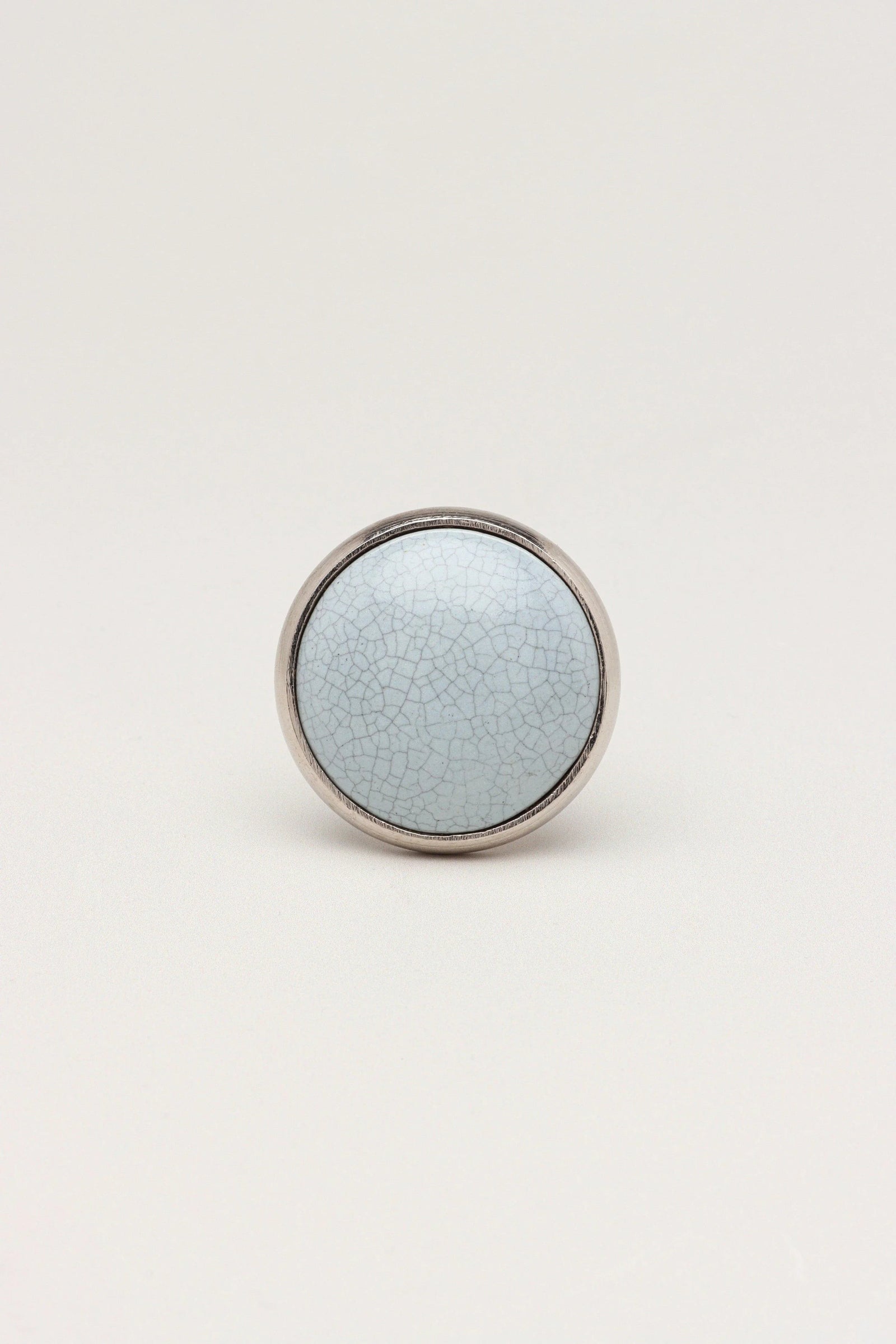 Charming Crackle Ceramic Cabinet Knob with Chrome Base — alternate view, G Decor