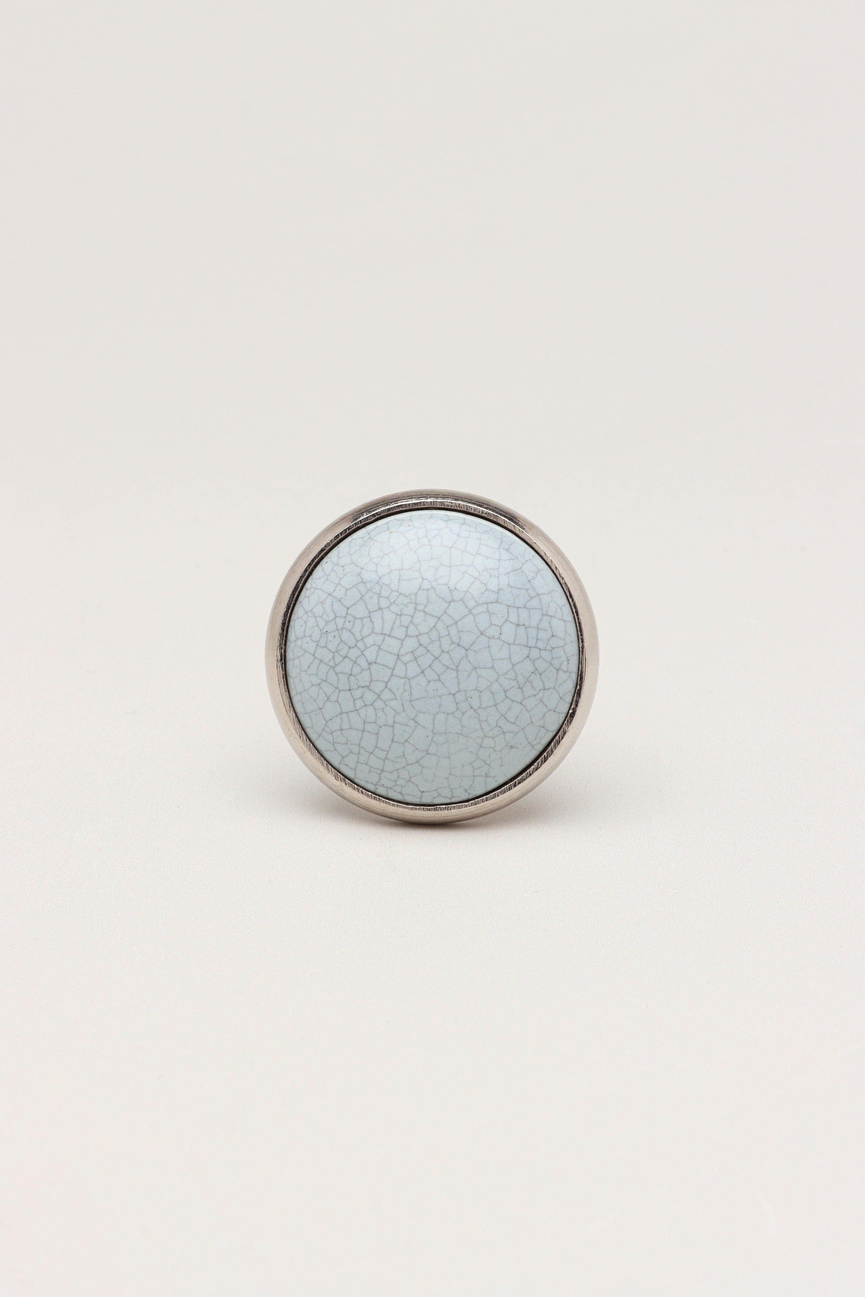 Charming Crackle Glazed Door Knobs with Chrome Base - G Decor