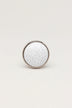 Charming Crackle Ceramic Cabinet Knob with Chrome Base — close-up view, G Decor
