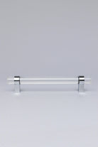 Clear faceted glass cabinet bar handle styled on a drawer — G Decor