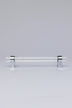 Clear faceted glass cabinet bar handle styled on a drawer — G Decor