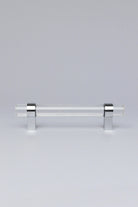 Prismé Clear Glass Cabinet Pull Handle with Chrome Mounts — lifestyle view, G Decor