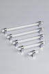 Clear Glass Cabinet Bar Handles With Chrome Finish - G Decor
