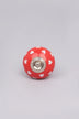 Bold Polka Hearts Ceramic Cabinet Knob — close-up view, G Decor