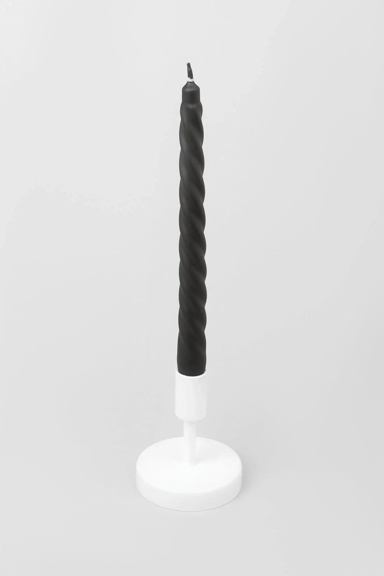 Coraline Nocturra Matte Black Twisted Taper Candles — alternate view, G Decor