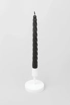 Coraline Nocturra Matte Black Twisted Taper Candles — alternate view, G Decor
