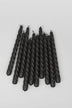 coraline-nocturra-set-of-2-10-or-20-matte-black-twisted-dinner-and-taper-candles-g-decor-98723 - G Decor