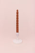 Coraline Terracina Copper Bronze Twisted Taper Candles — close-up view, G Decor