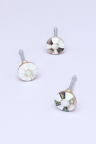 Cordelia mother-of-pearl cabinet pull knob with gold brass finish — handcrafted, G Decor